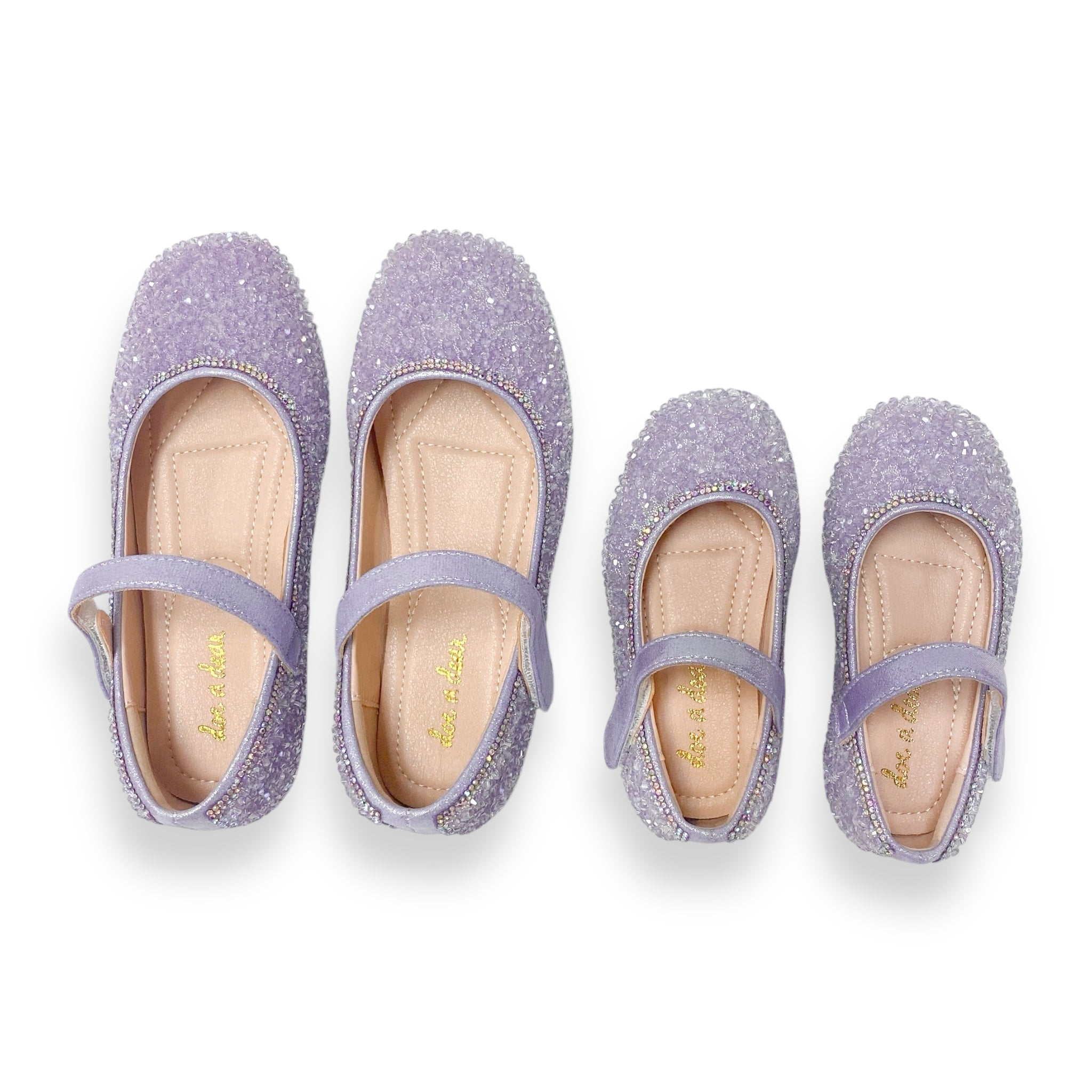 Bead Stone Flat Shoes - Purple