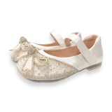 Crystal Stone Bowtie Flat Shoes