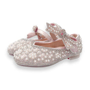 Pink Bowtie Strap Jewel Flat Shoes