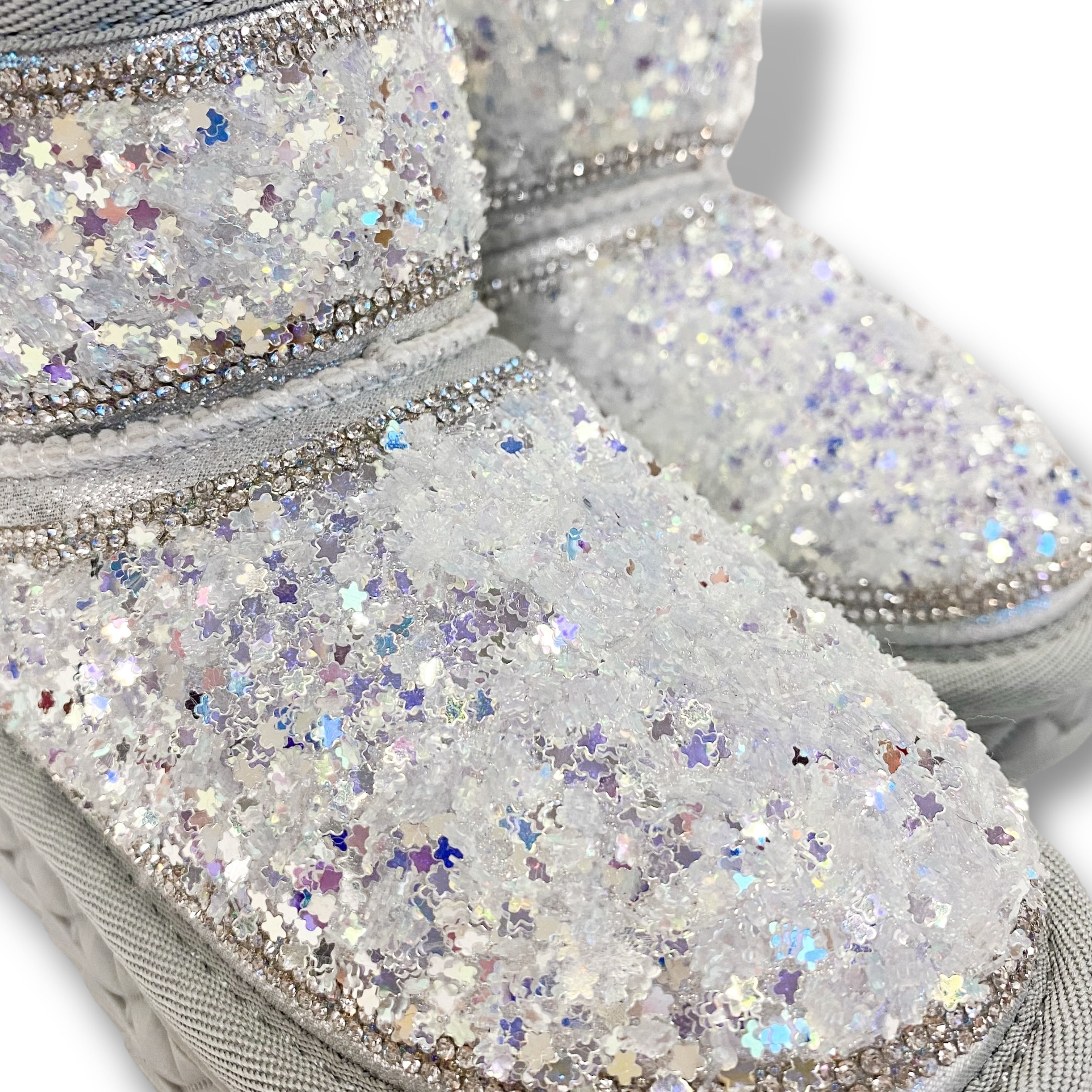 Mini Star Sequin Boots - Silver - doe a dear