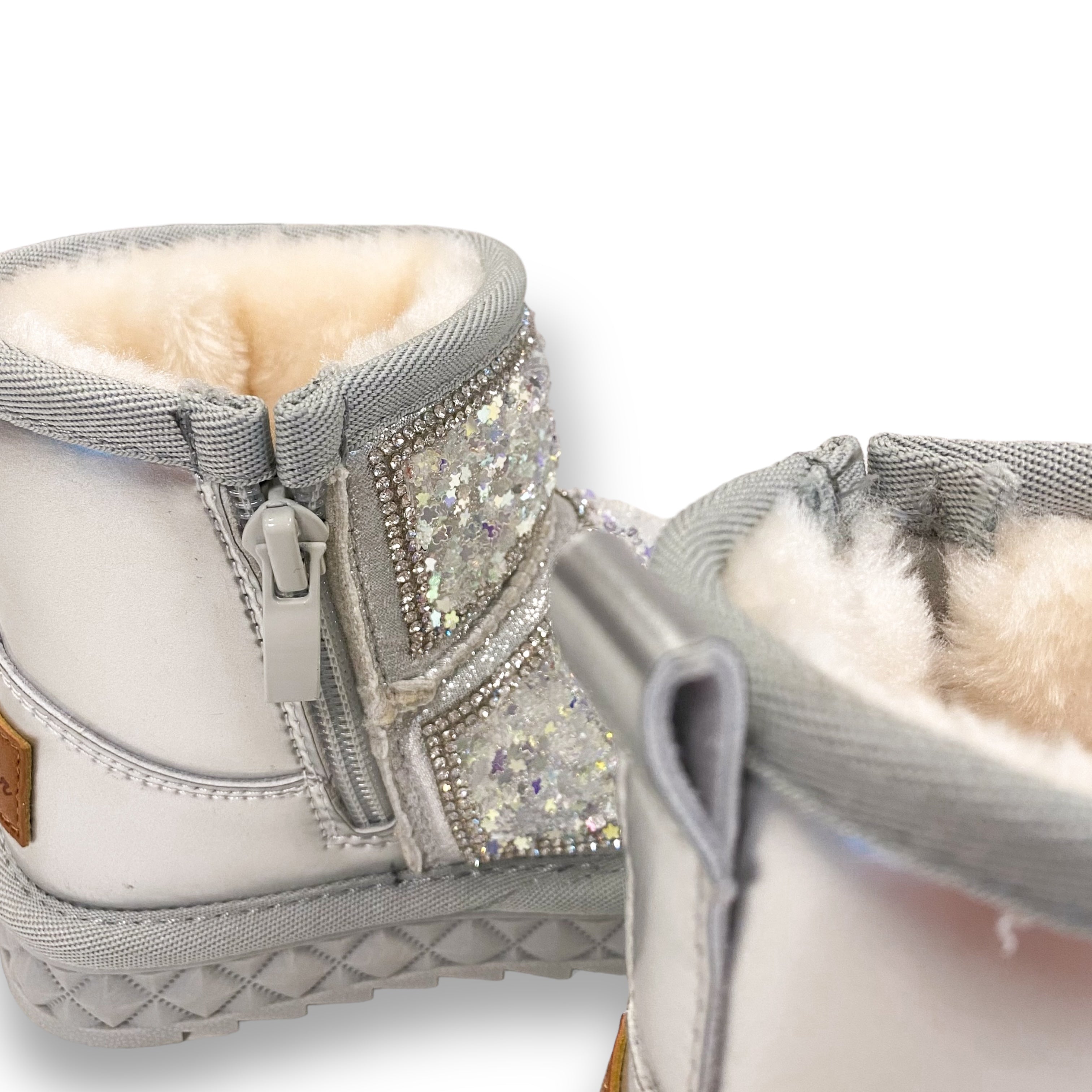 Mini Star Sequin Boots - Silver - doe a dear