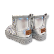 Mini Star Sequin Boots - Silver - doe a dear