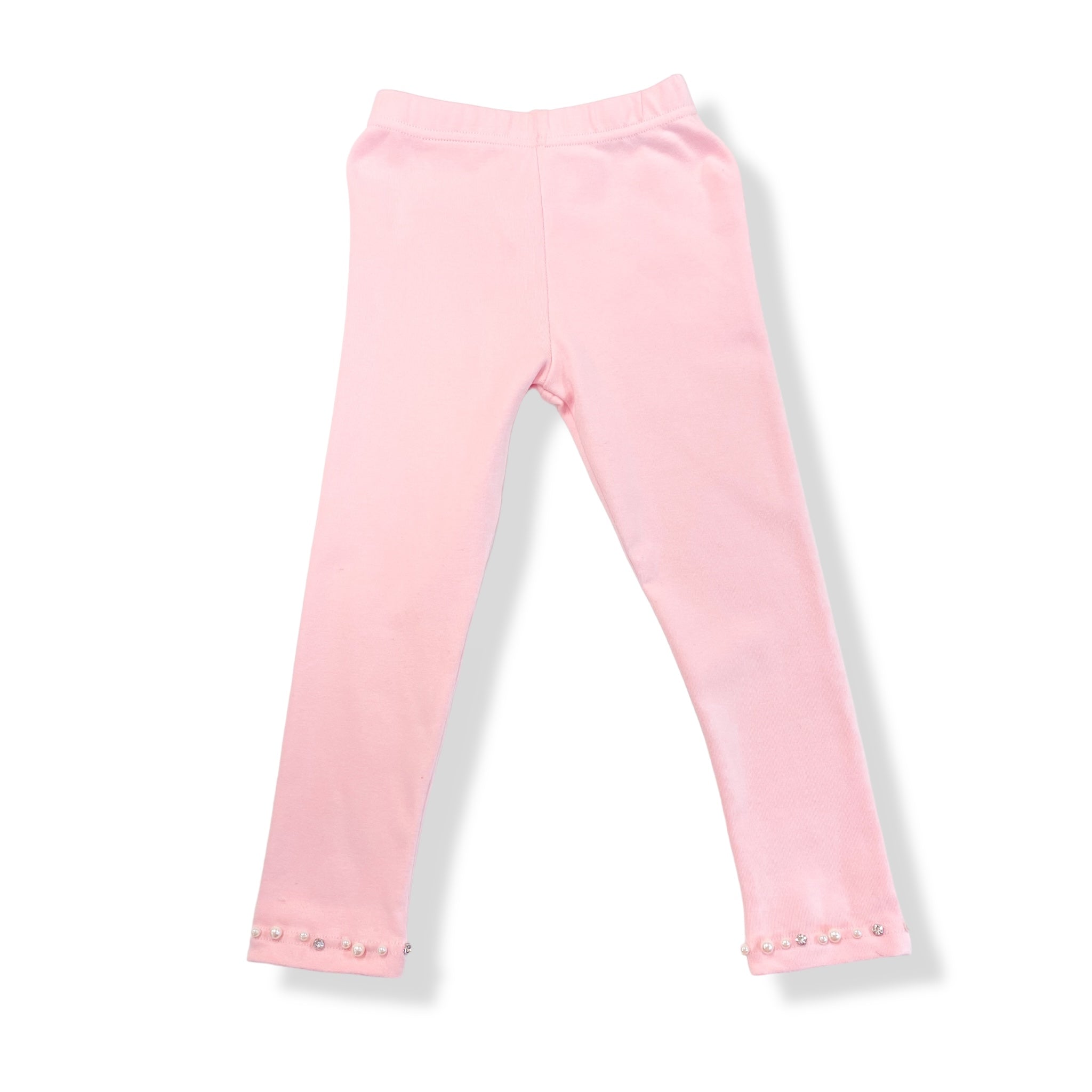 Embellished Trim Leggings - Pink - doe a dear