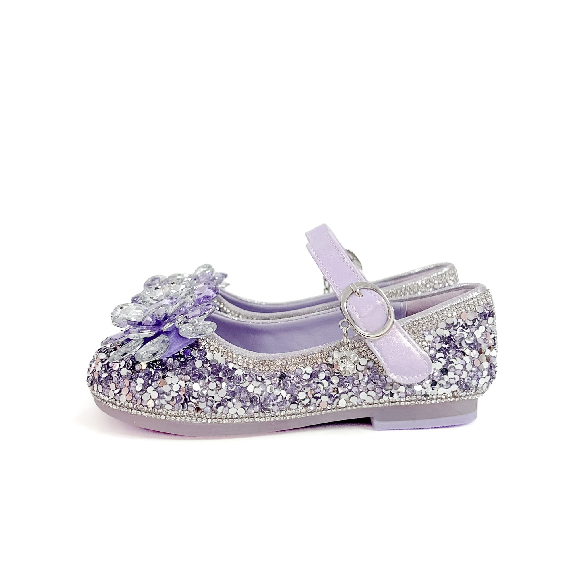 Purple Jewel Stone Bow Flats