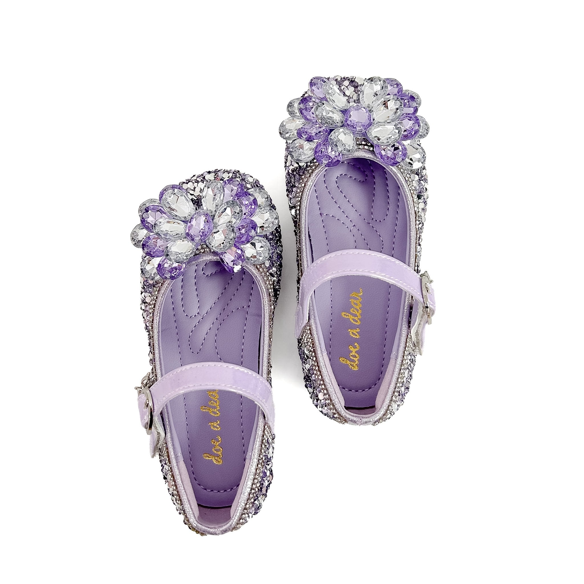 Purple Jewel Stone Bow Flats