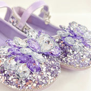Purple Jewel Stone Bow Flats