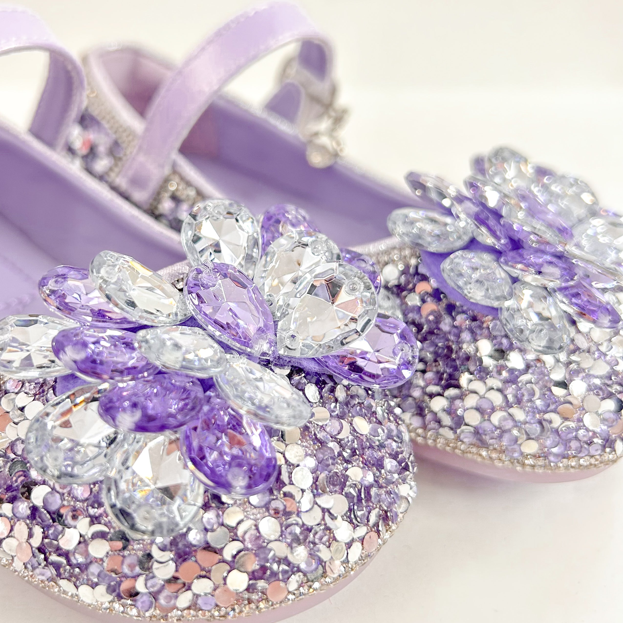 Purple Jewel Stone Bow Flats