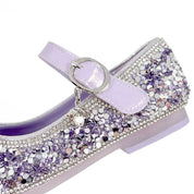 Purple Jewel Stone Bow Flats