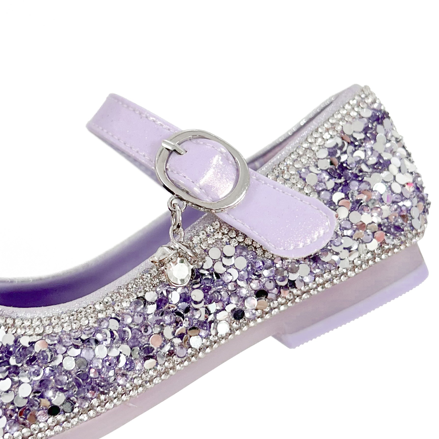 Purple Jewel Stone Bow Flats