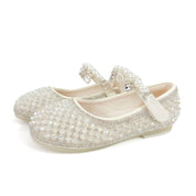 Pearl Strap with Charms Embellished Flats