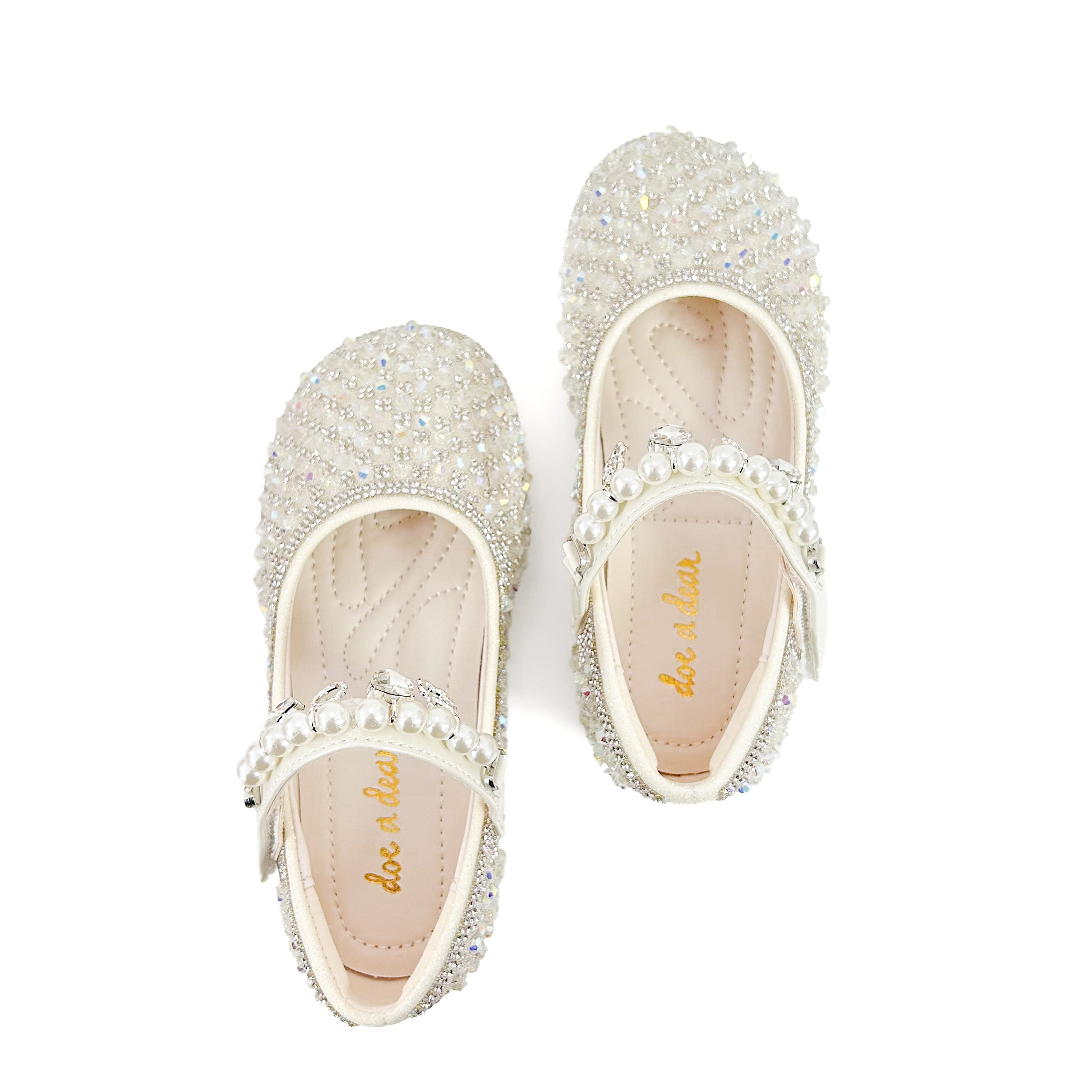 Pearl Strap with Charms Embellished Flats