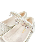 Pearl Strap with Charms Embellished Flats