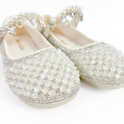 Pearl Strap with Charms Embellished Flats