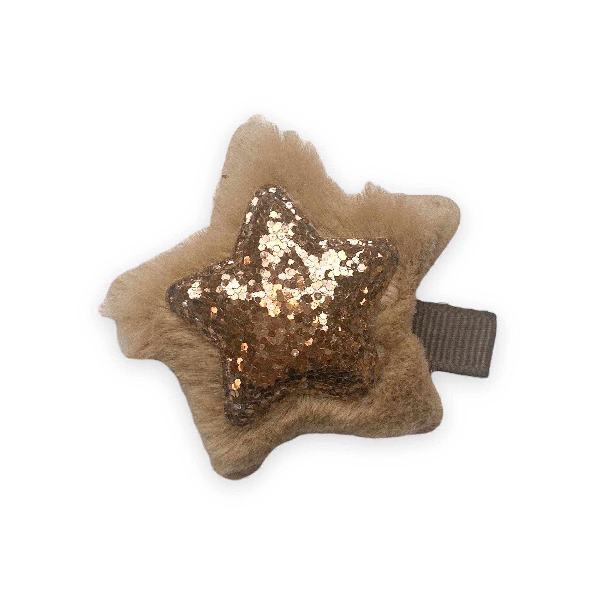 Fur Edge Sequin Star Hair Clip - doe a dear