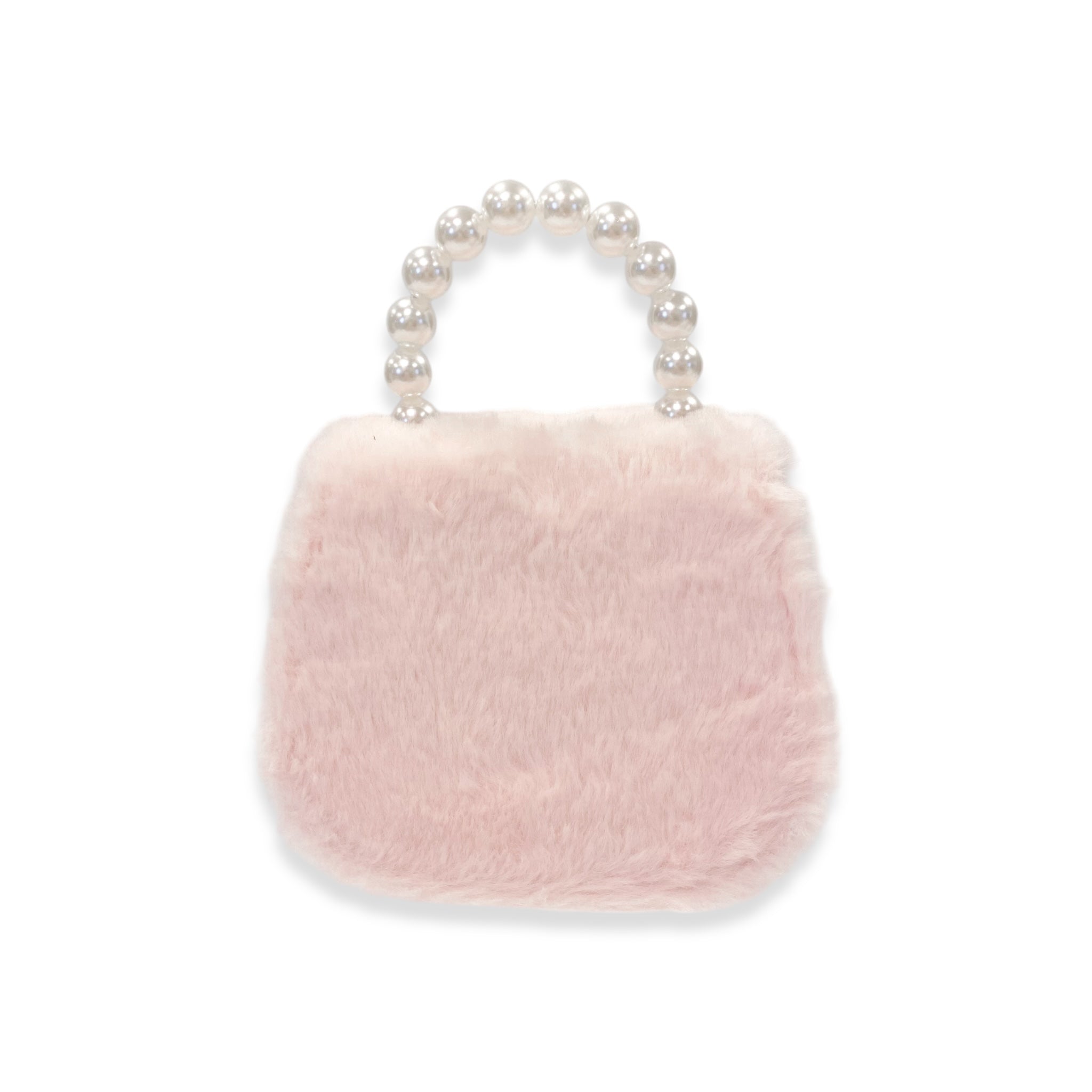 Mesh Bow Furry Purse - Pink