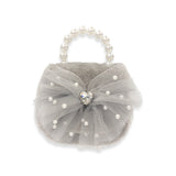 Mesh Bow Furry Purse
