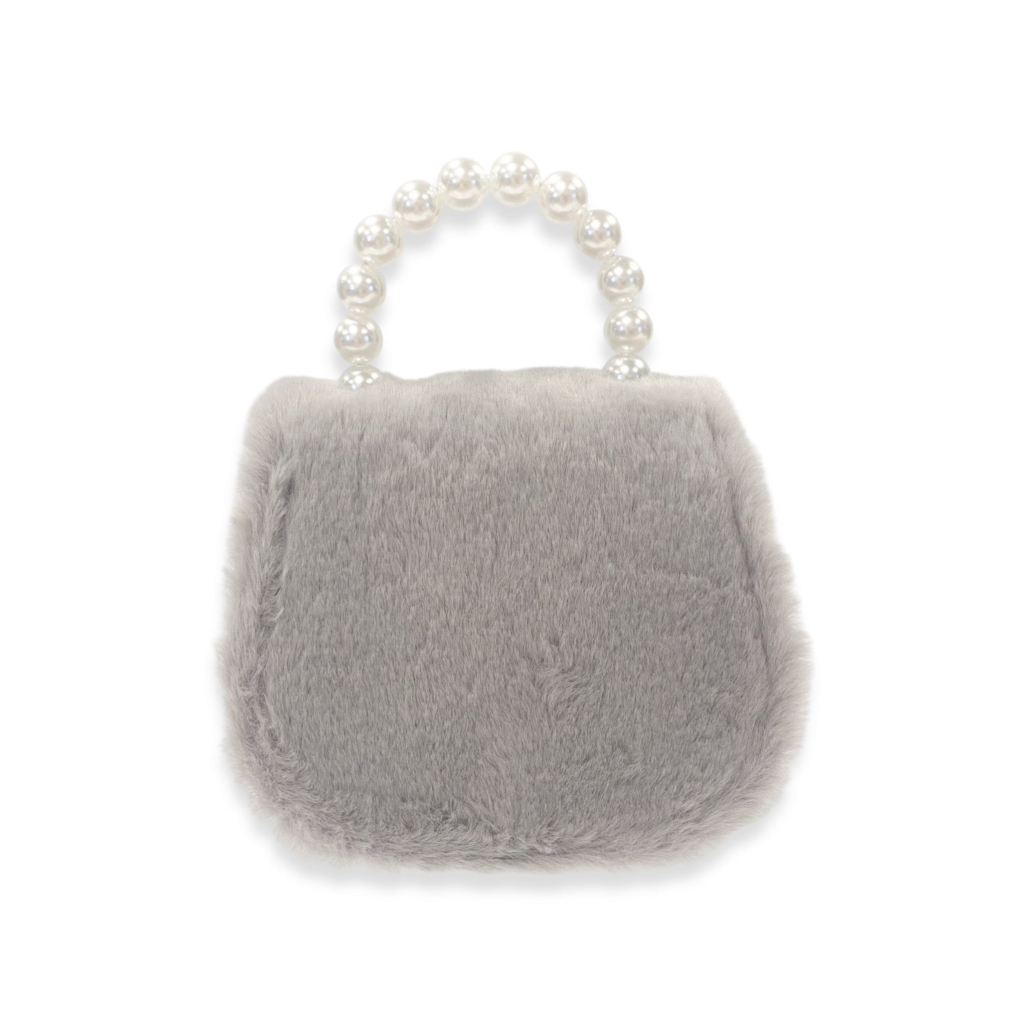 Mesh Bow Furry Purse - Grey - doe a dear