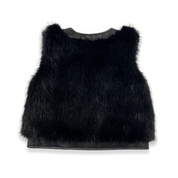 Leather Trimmed Faux Fur Vest - doe a dear
