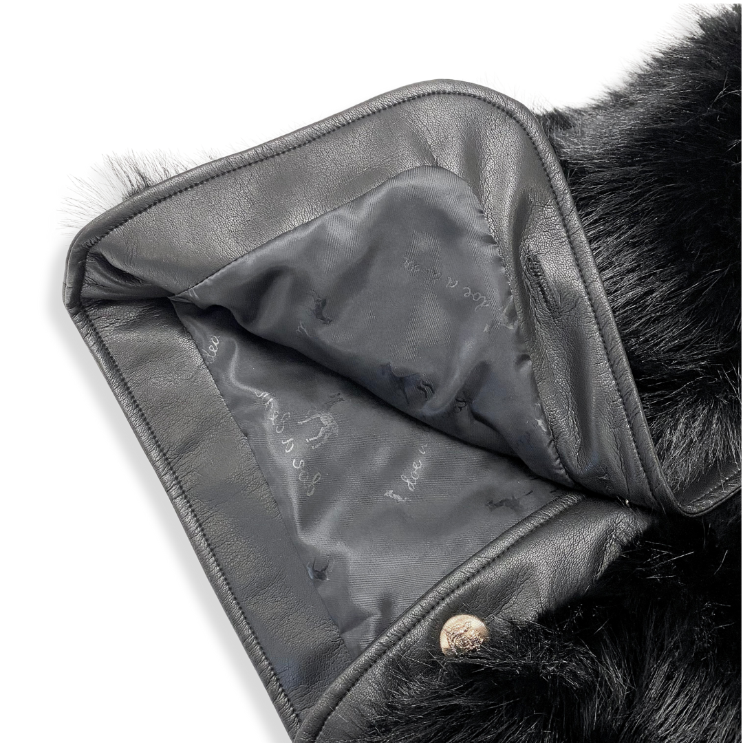 Leather Trimmed Faux Fur Vest - doe a dear
