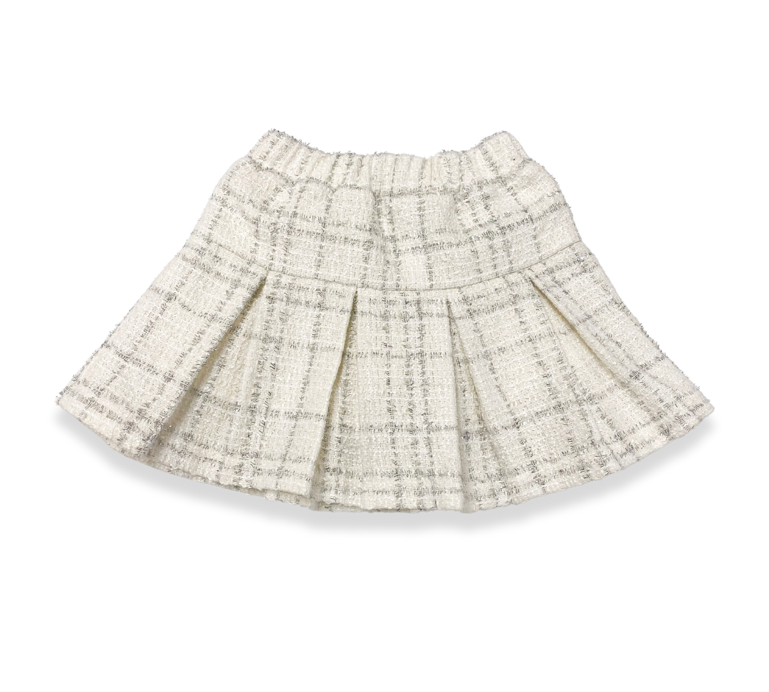 Sparkly Pleated Tweed Skirt - doe a dear