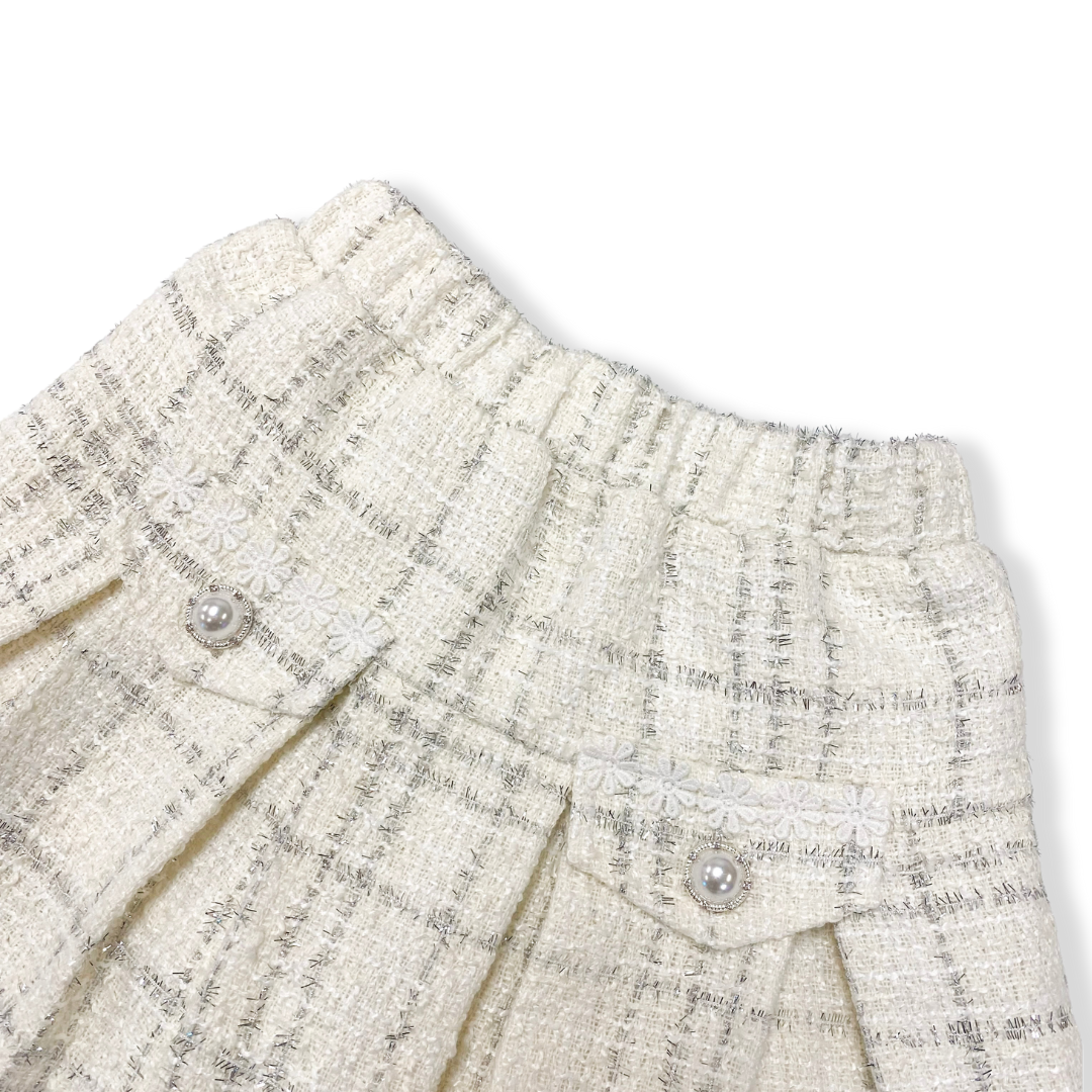 Sparkly Pleated Tweed Skirt - doe a dear