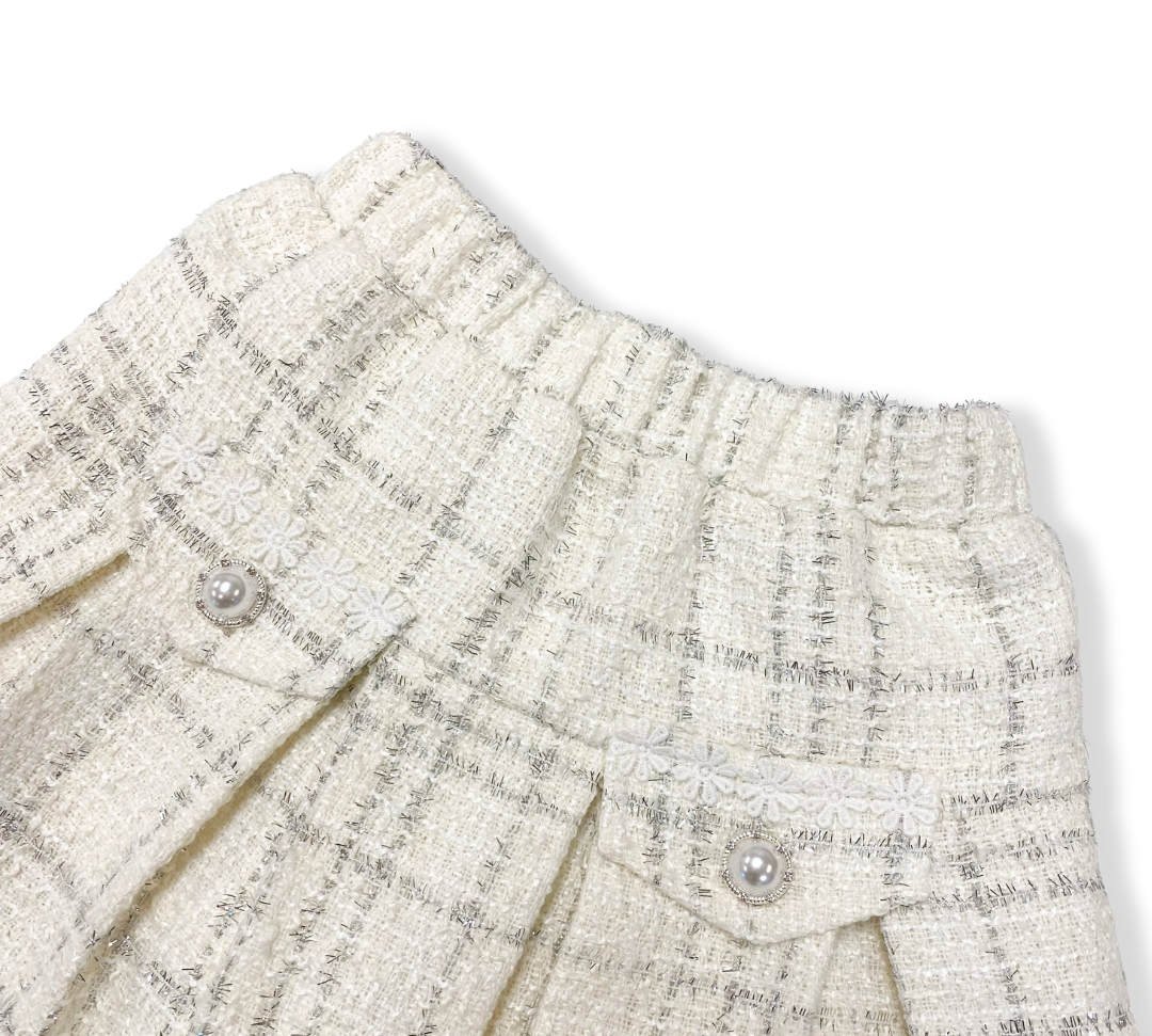 Sparkly Pleated Tweed Skirt - doe a dear
