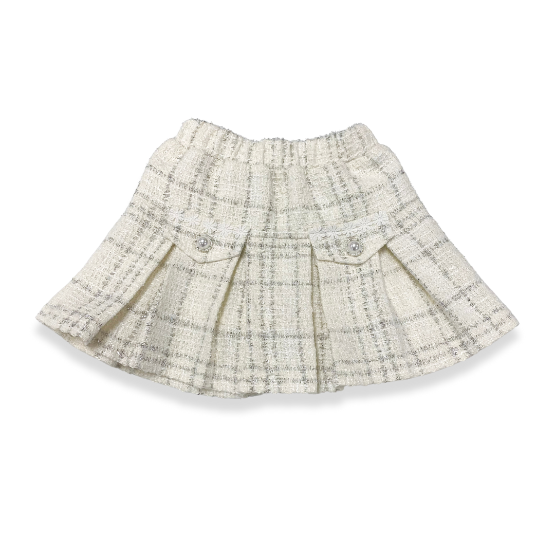 Sparkly Pleated Tweed Skirt - doe a dear