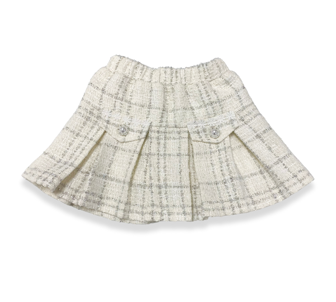 Sparkly Pleated Tweed Skirt - doe a dear