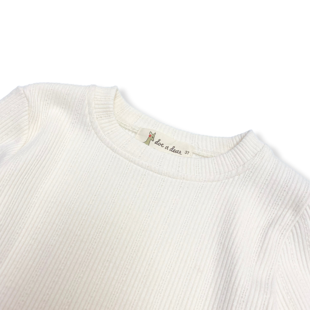 PEARL TRIM BELL SLV TOP - doe a dear