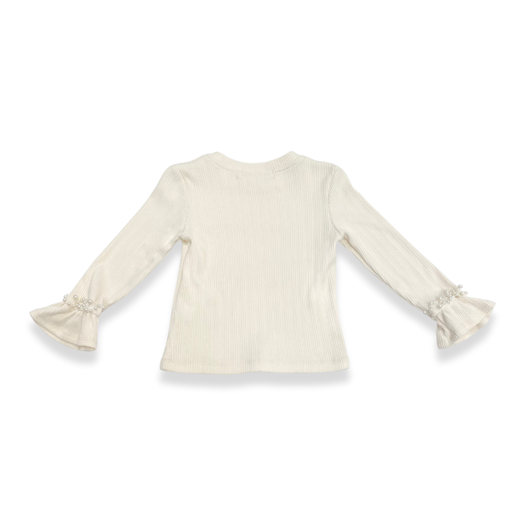 PEARL TRIM BELL SLV TOP - doe a dear