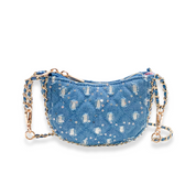 Denim Crescent Purse - doe a dear