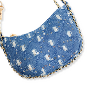 Denim Crescent Purse - doe a dear