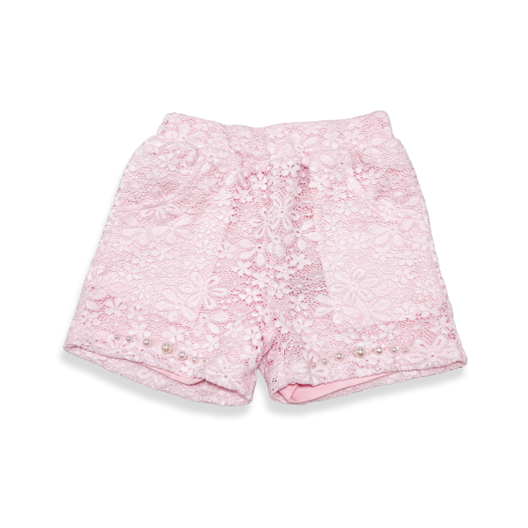 Pink Lace Shorts - Pink - doe a dear