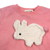 Fuzzy Bunny Patch Sweatshirt - Pink