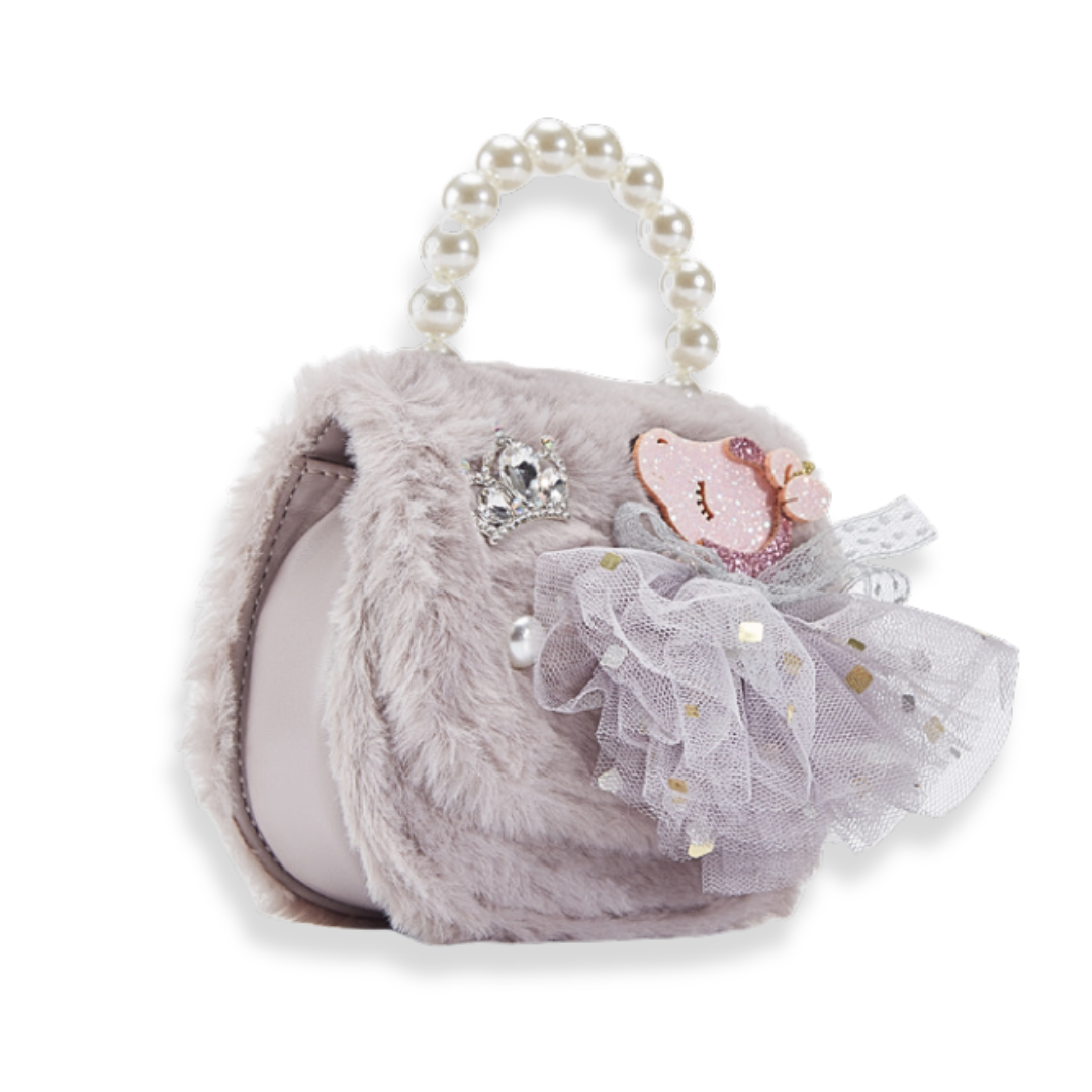 Unicorn Furry Purse - Grey - doe a dear