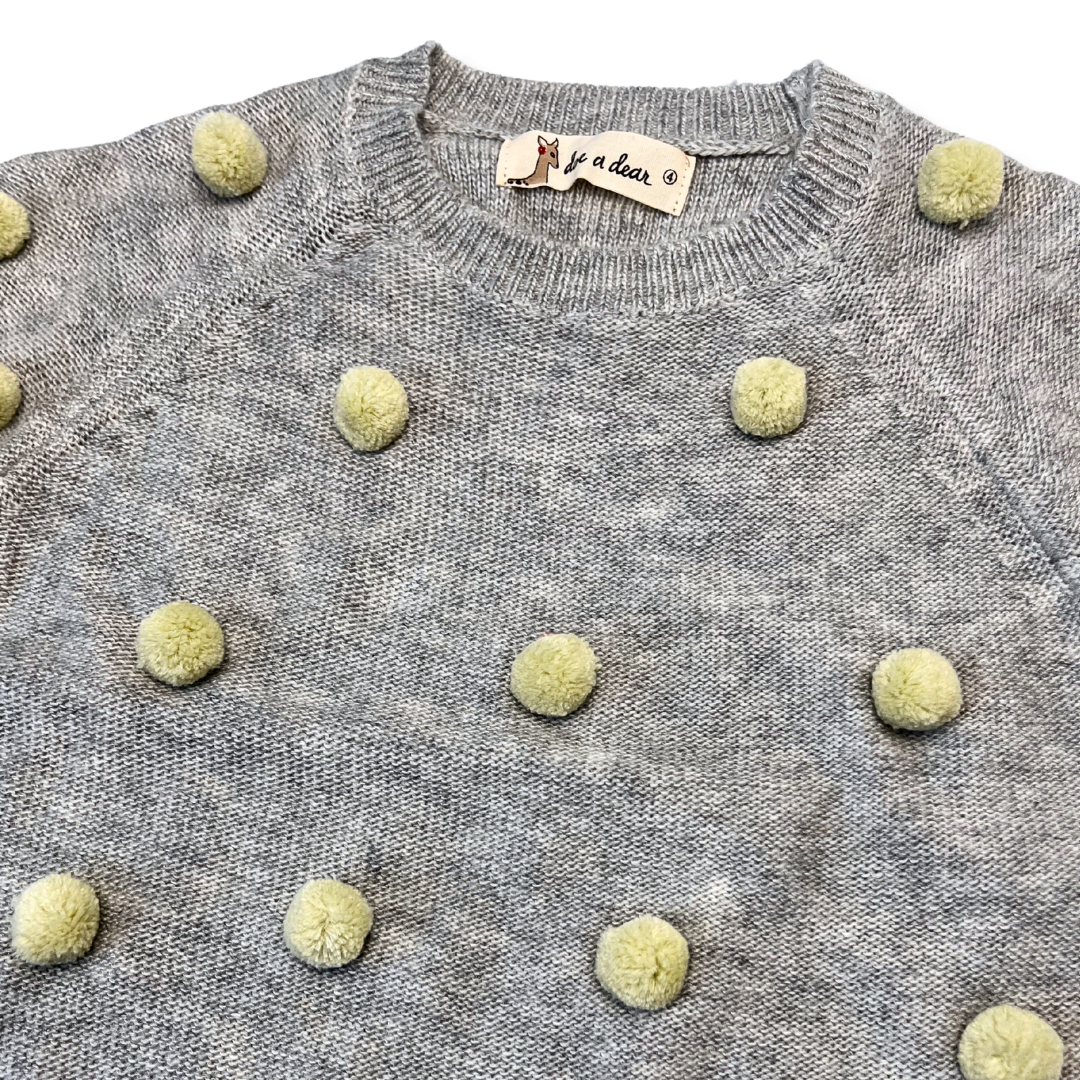 Allover Pom Poms Wooly Sweater - doe a dear