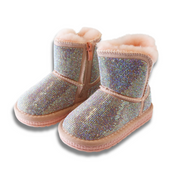 Handcrafted Holographic Rhinestone Boot - Pink - doe a dear