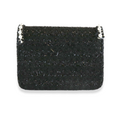 Pearl Trim Tweed Purse - BLACK - doe a dear