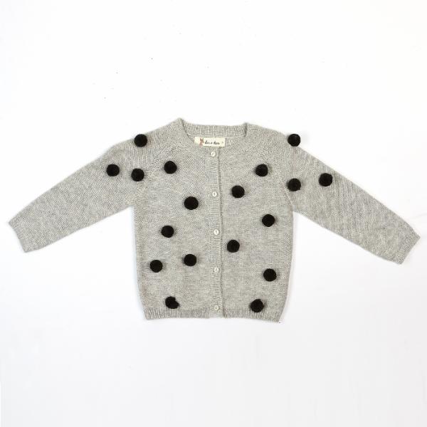Allover Pom Poms Wooly Cardigan - doe a dear