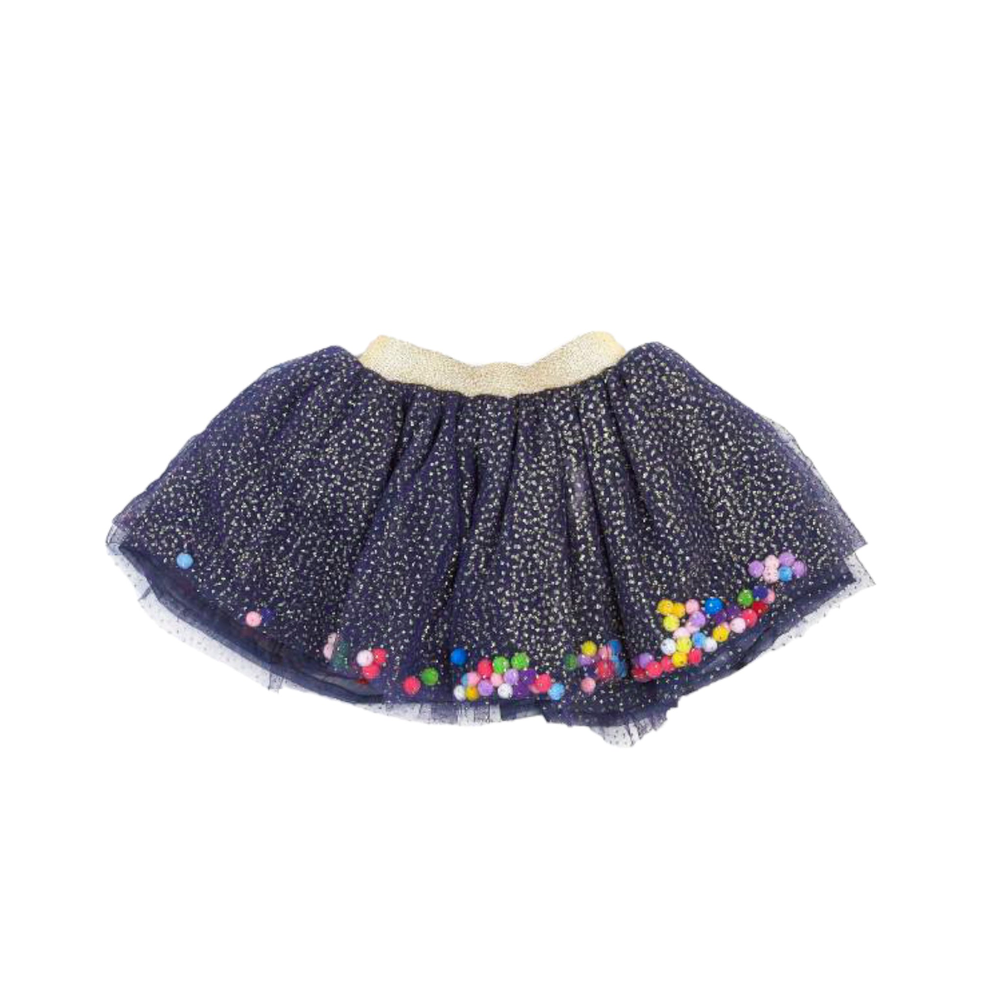 Navy Pom Poms Skirt - doe a dear