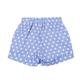 Blue Elastic Waist Polka Dot Shorts w/ Pockets