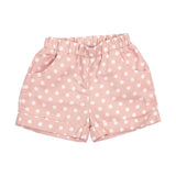 Pink Elastic Waist Polka Dot Shorts w/ Pockets