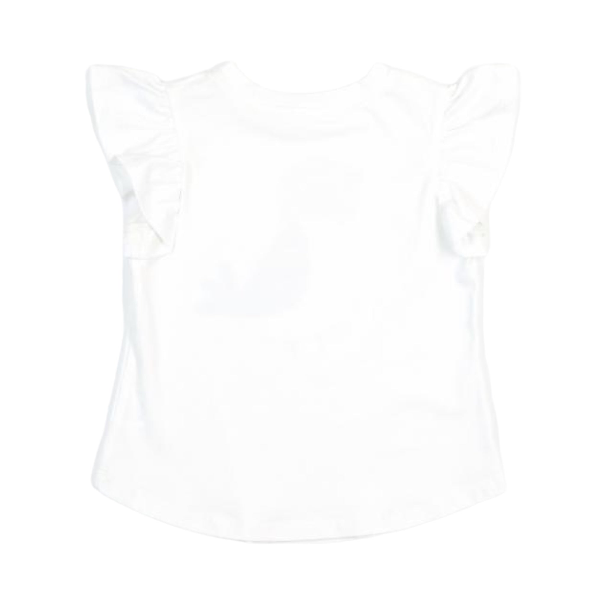 White Flutter Sleeves Rhinestone Bird Tee - doe a dear
