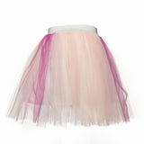 Peach / Purple Elastic Waist Ombre Tulle Middi Skirt - Doe a Dear 