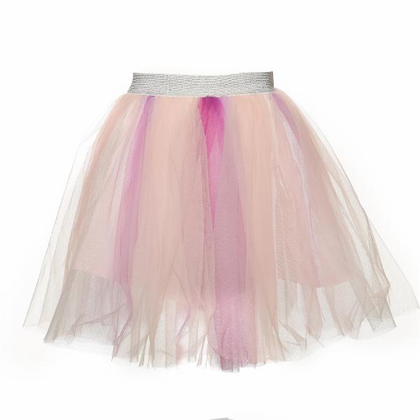  Purple Elastic Waist Ombre Tulle Middi Skirt - Doe a Dear 
