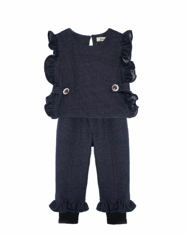 Apron Top & Ruffle Hem Pants Set - doe a dear