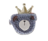 Knitted Bear w/ Crown Hair Clip