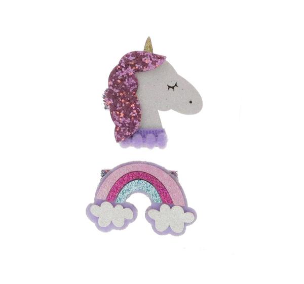 Glitter Unicorn & Rainbow Hair Clip - doe a dear