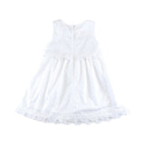 Floral Eyelet Fabric Dress - White