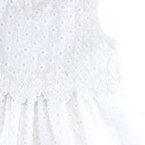 Floral Eyelet Fabric Dress - White